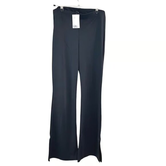 H&M Divided Black Split Hem Flare Leggings Stretch Casual Pants - Picture 1 of 4